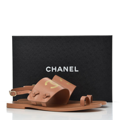 Chanel Goatskin CC Sandals 40 Brown 11 of 11