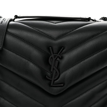 Saint Laurent Calfskin Y Quilted Monogram Monochrome Small Loulou Chain Satchel Black Black 8 of 11
