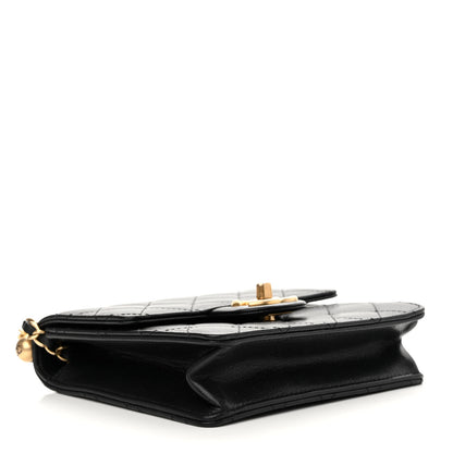 Chanel Lambskin Quilted Chic Pearls Flap Black 4 of 10