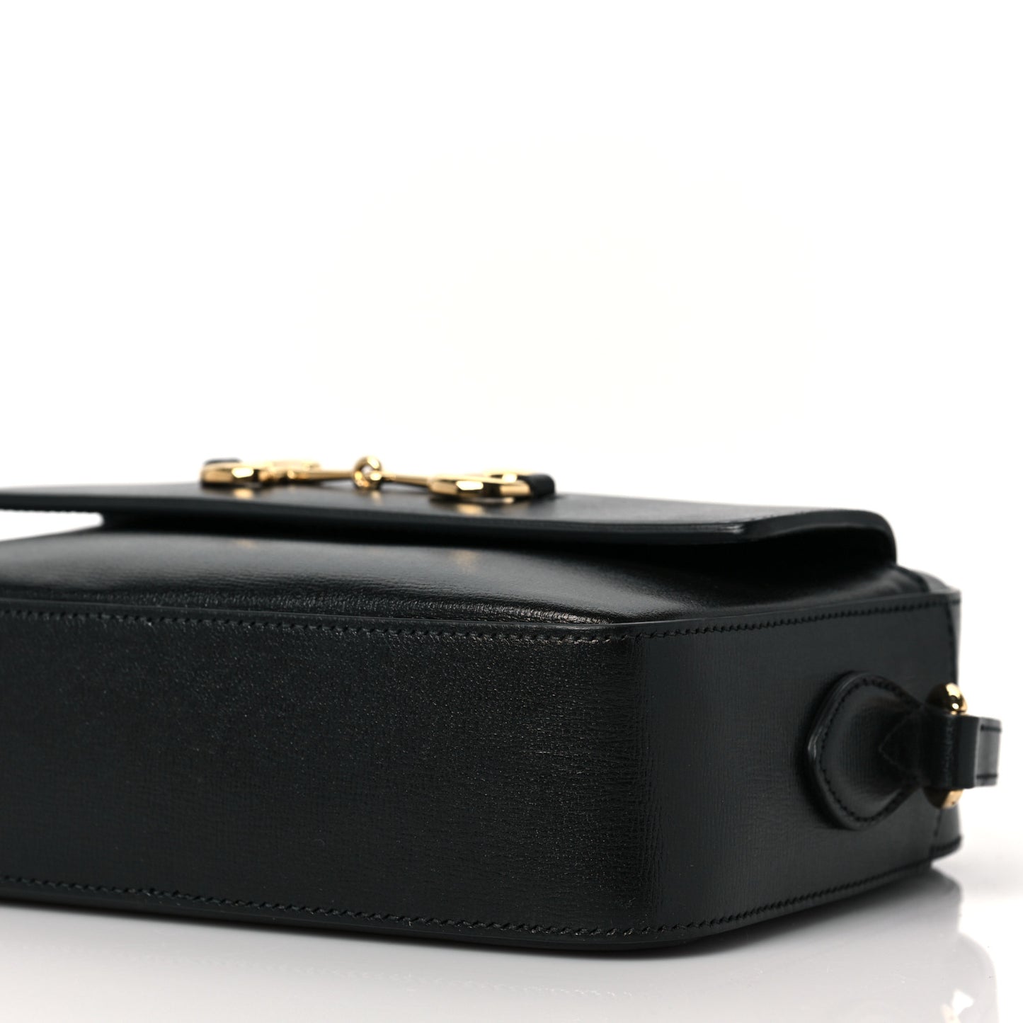 Textured Calfskin Small Horsebit 1955 Shoulder Bag Black
