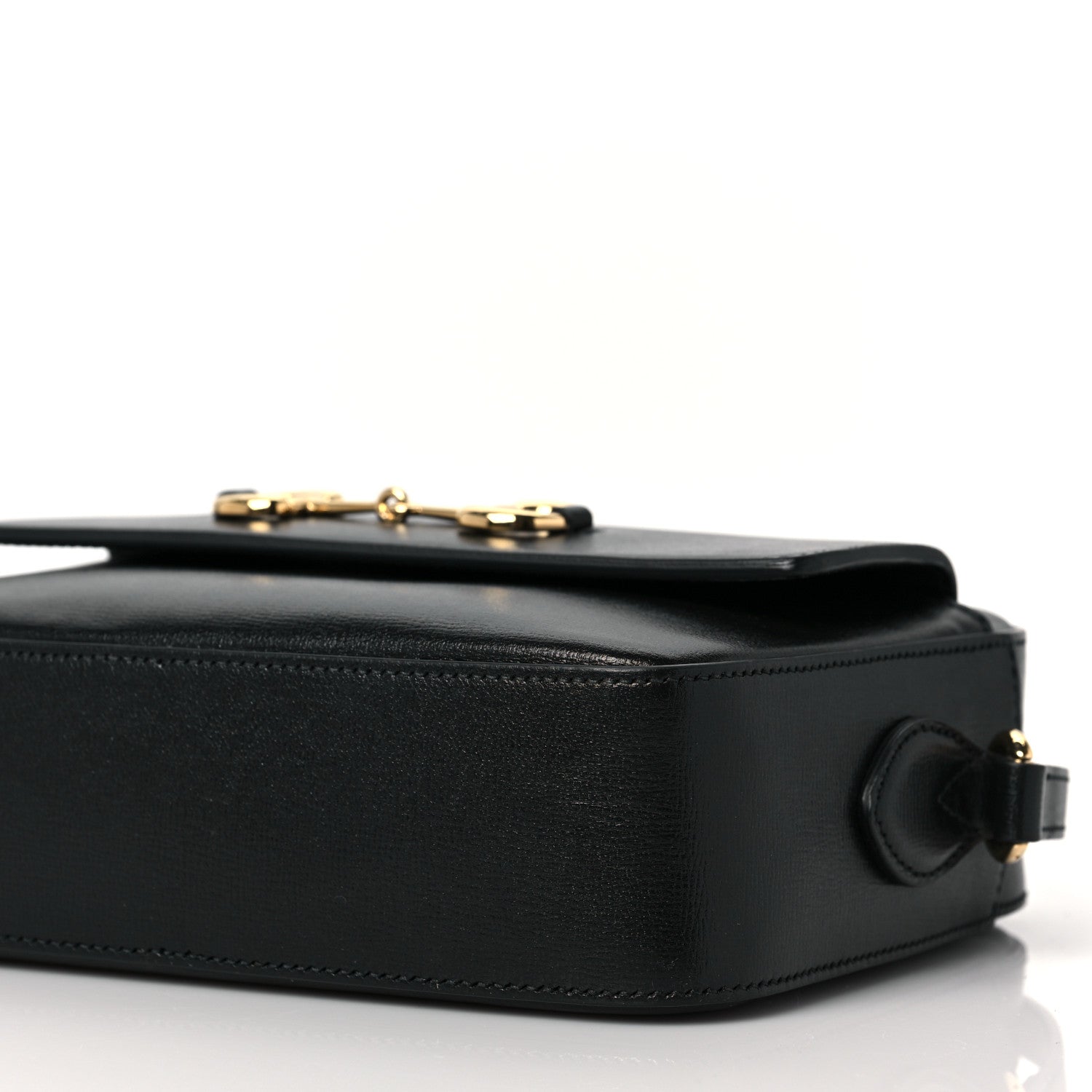 Gucci Textured Calfskin Small Horsebit 1955 Shoulder Bag Black 9 of 9