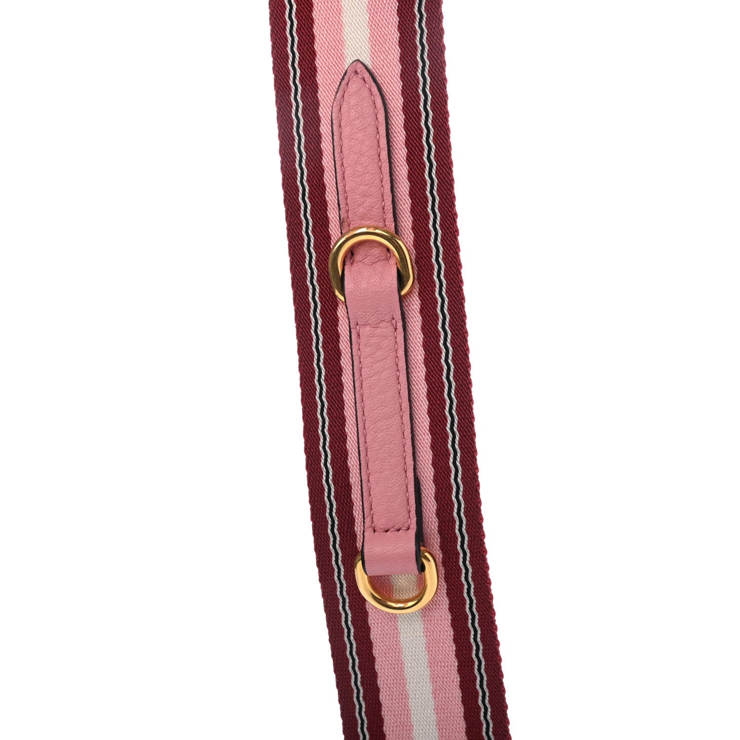 Vitello Daino Striped Fabric Shoulder Strap Petalo