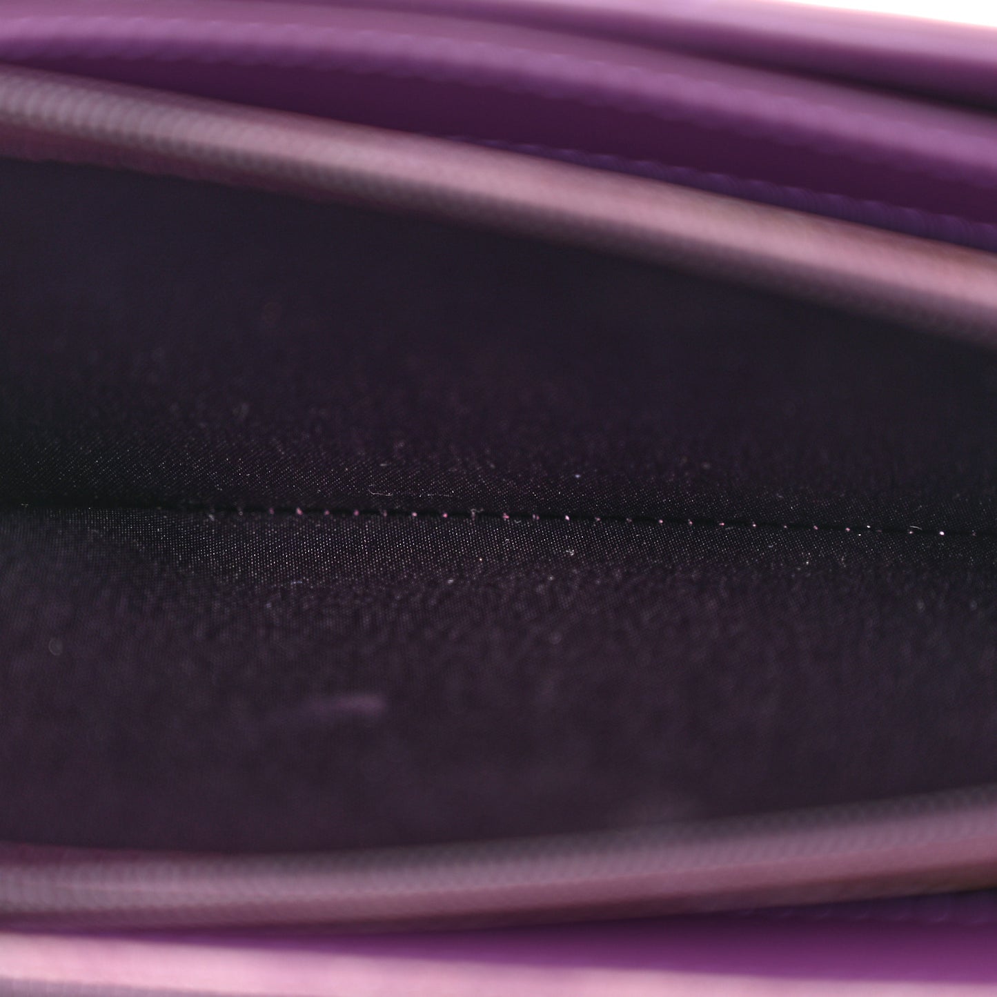 Patent Calfskin Quilted Brilliant East West Flap Clutch Purple