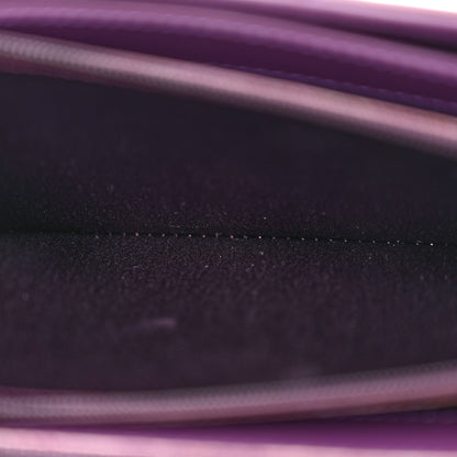 Chanel Patent Calfskin Quilted Brilliant East West Flap Clutch Purple 6 of 11