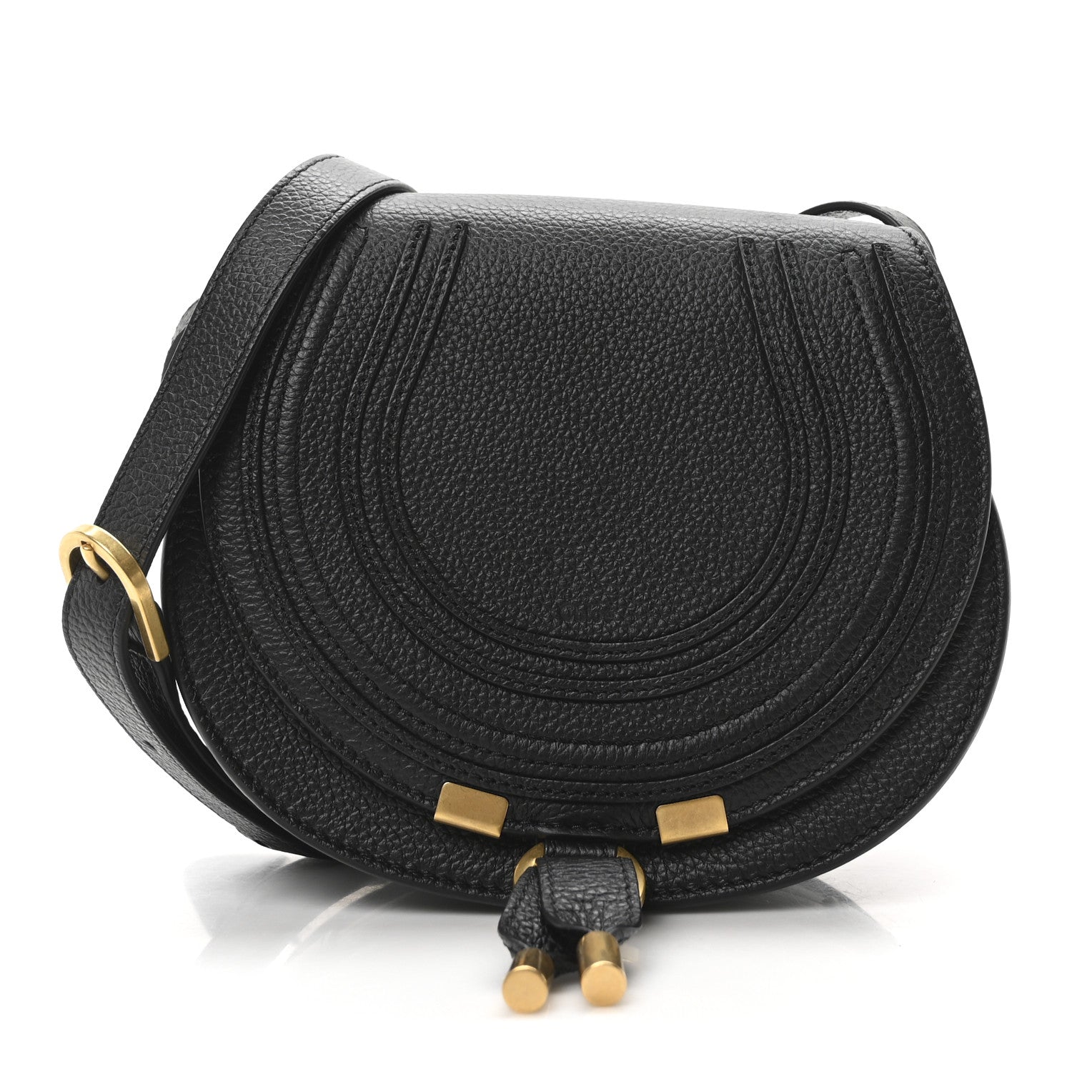 Chloe Calfskin Mini Marcie Round Crossbody Bag Black 1 of 10