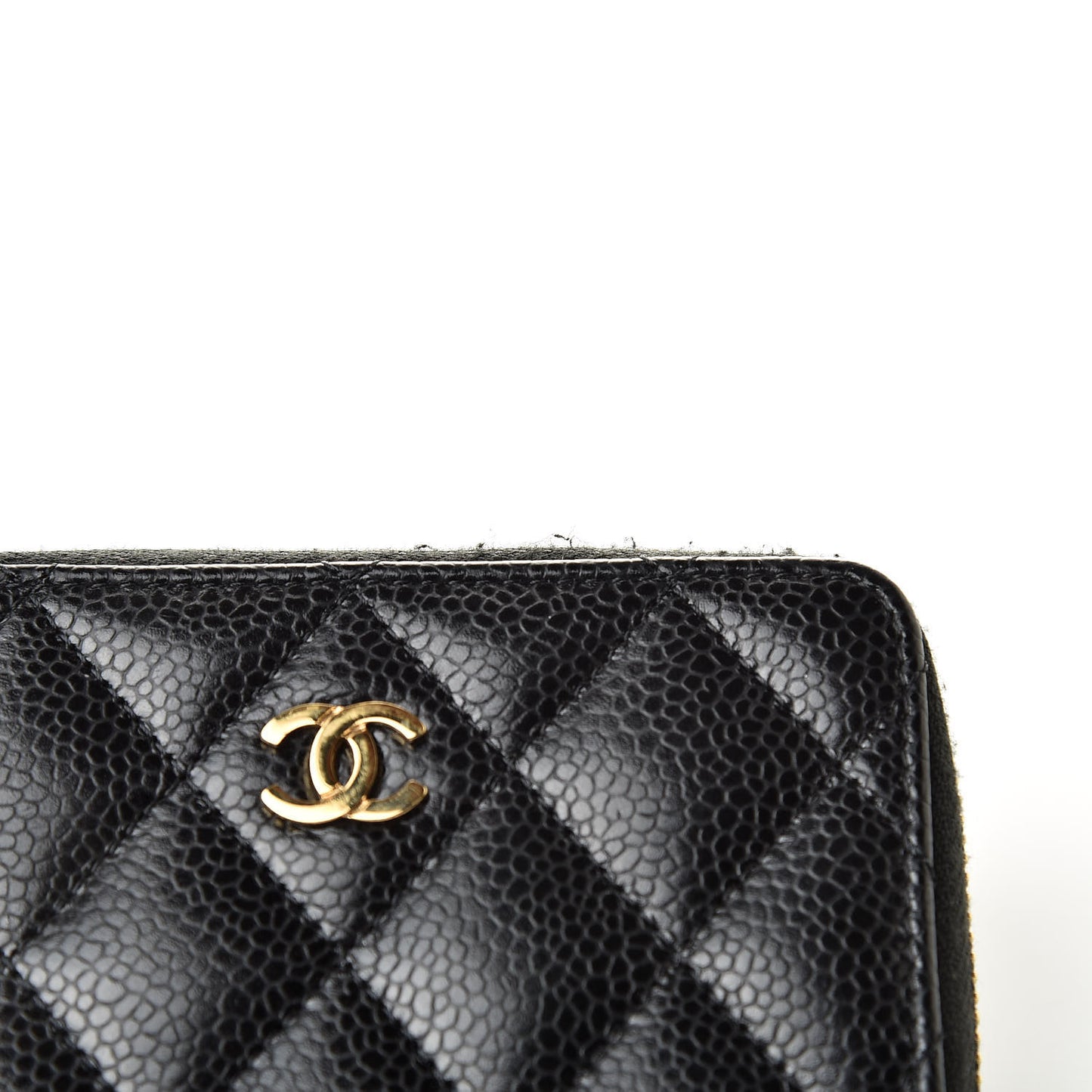 Caviar Quilted Zip Coin Purse Black