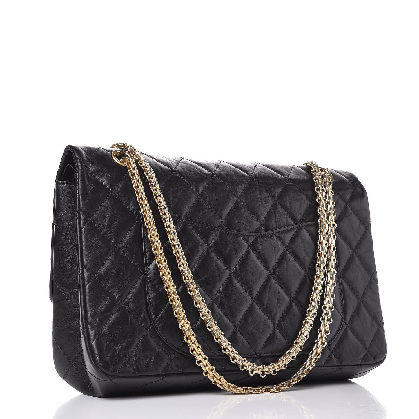 Aged Calfskin Quilted 2.55 Reissue 227 Flap Black