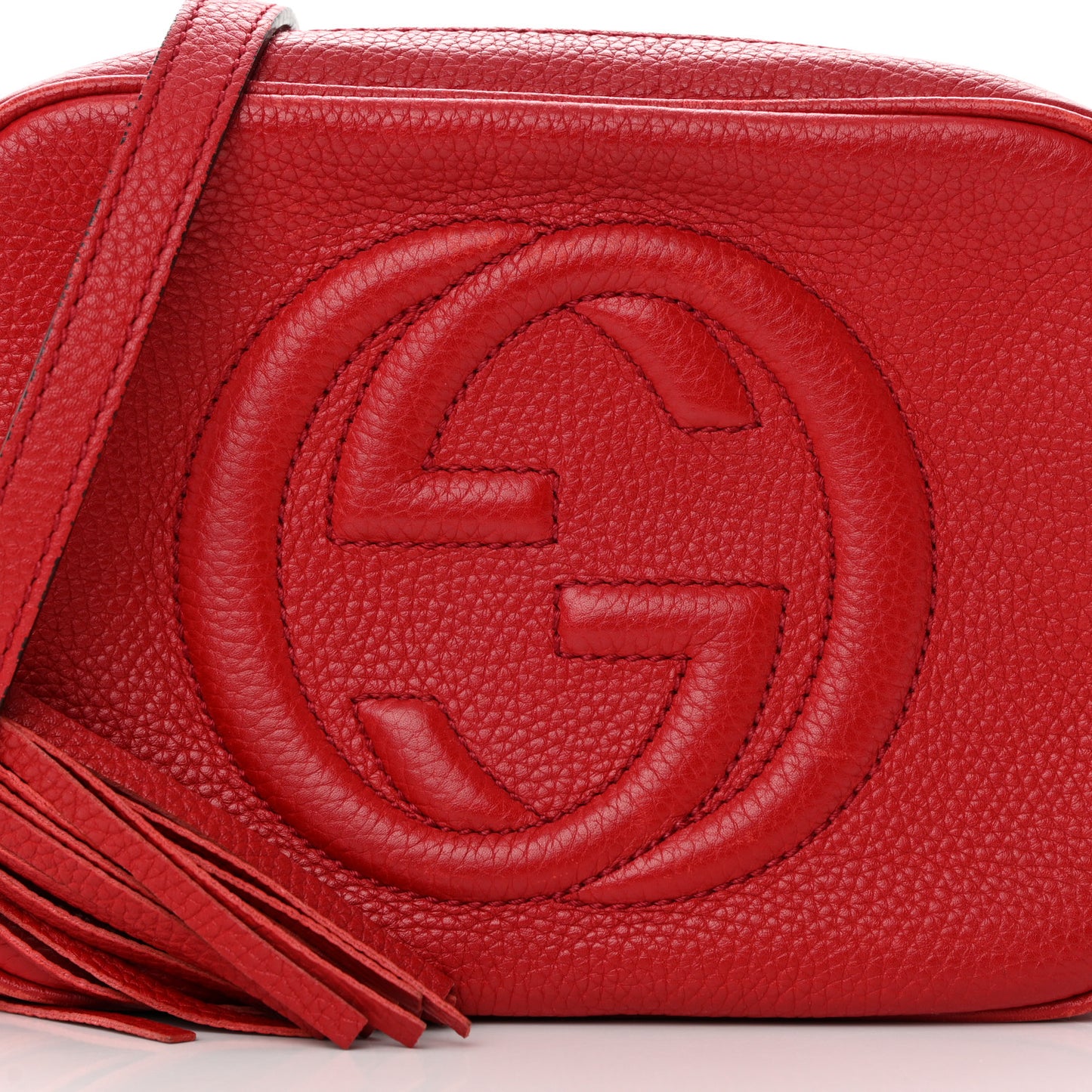 Pebbled Calfskin Small Soho Disco Bag Tabasco Red