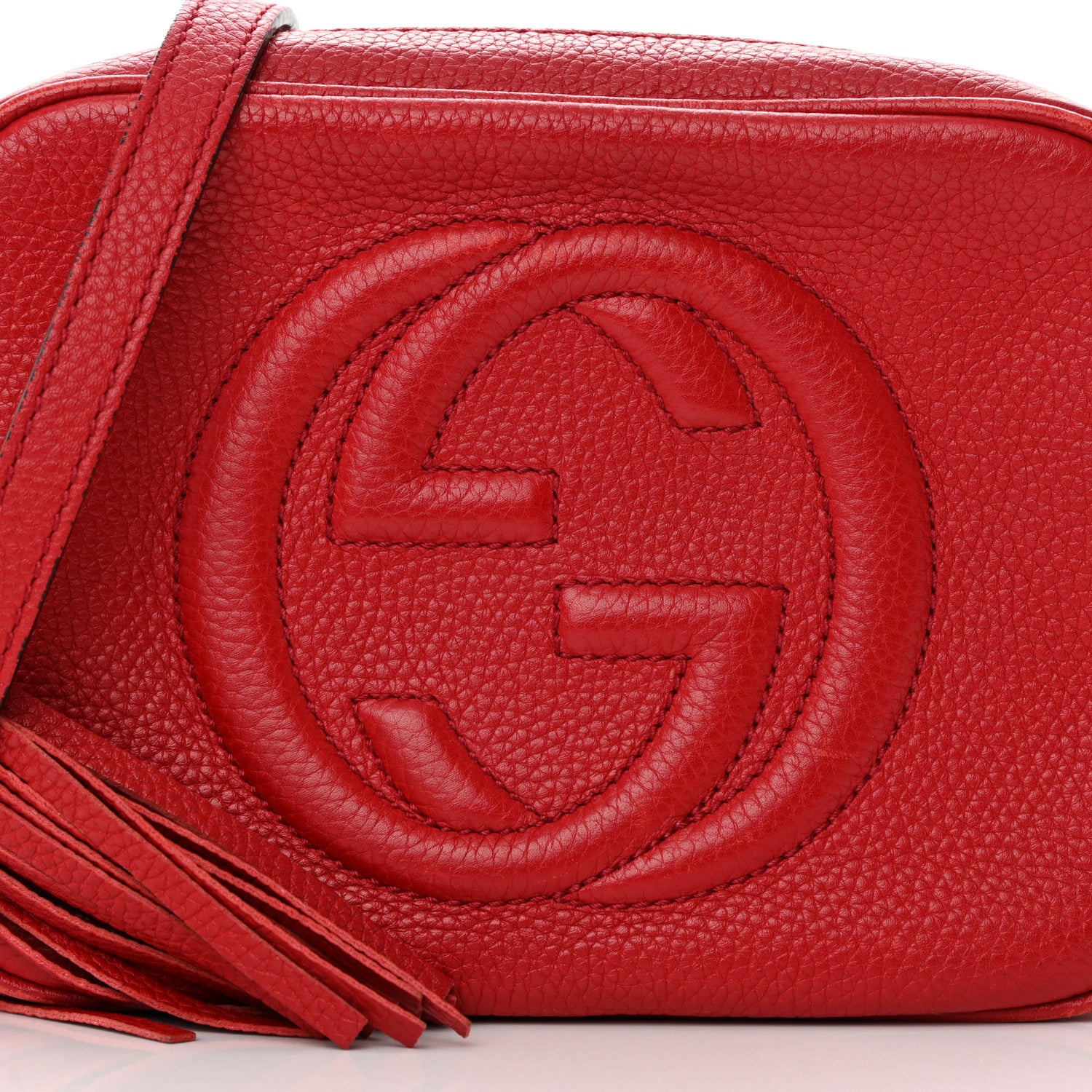Gucci Pebbled Calfskin Small Soho Disco Bag Tabasco Red 8 of 17