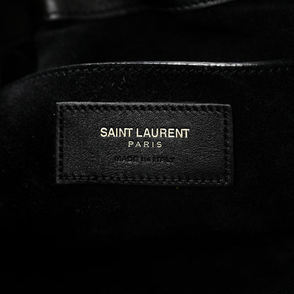 Saint Laurent Calfskin Small Emmanuelle Fringe Bucket Bag Black 6 of 11