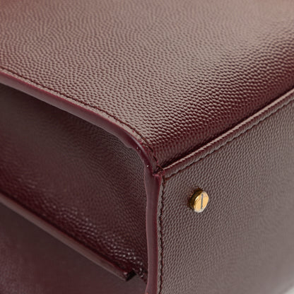 Saint Laurent Grain de Poudre Medium Classic Monogram Cassandra Top Handle Rouge Legion 12 of 19