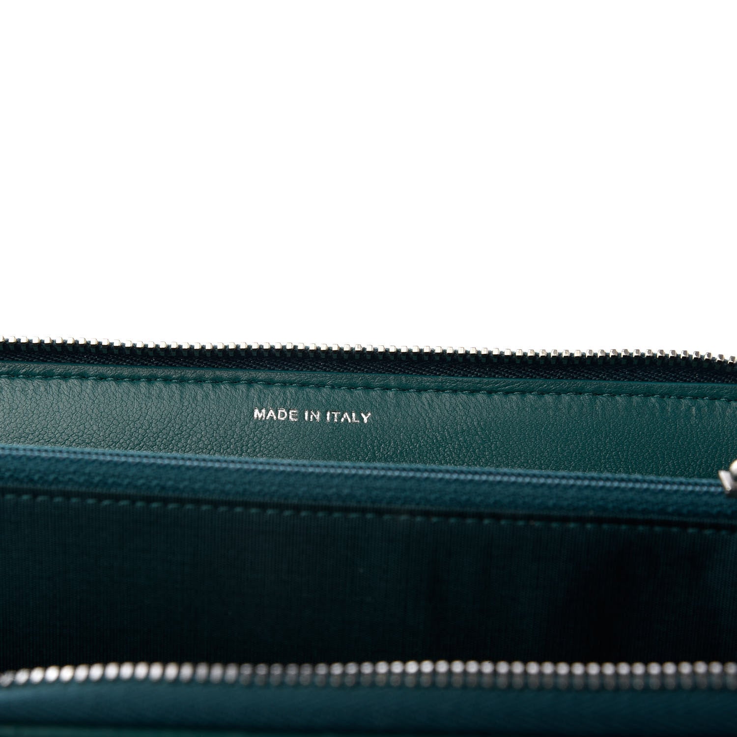 Chanel Lambskin Diamond Stitched Large Zip Around Wallet Dark Green 7 of 9