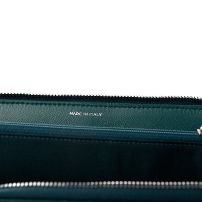 Chanel Lambskin Diamond Stitched Large Zip Around Wallet Dark Green 7 of 9