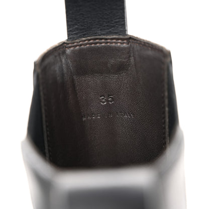 Bottega Veneta Calfskin The Tire Chelsea Boots 35 Black Green 7 of 9