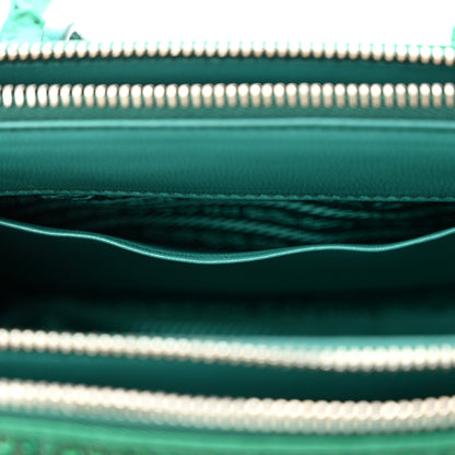 Prada Satin Crystal Mini Galleria Double Zip Tote Mango 6 of 11