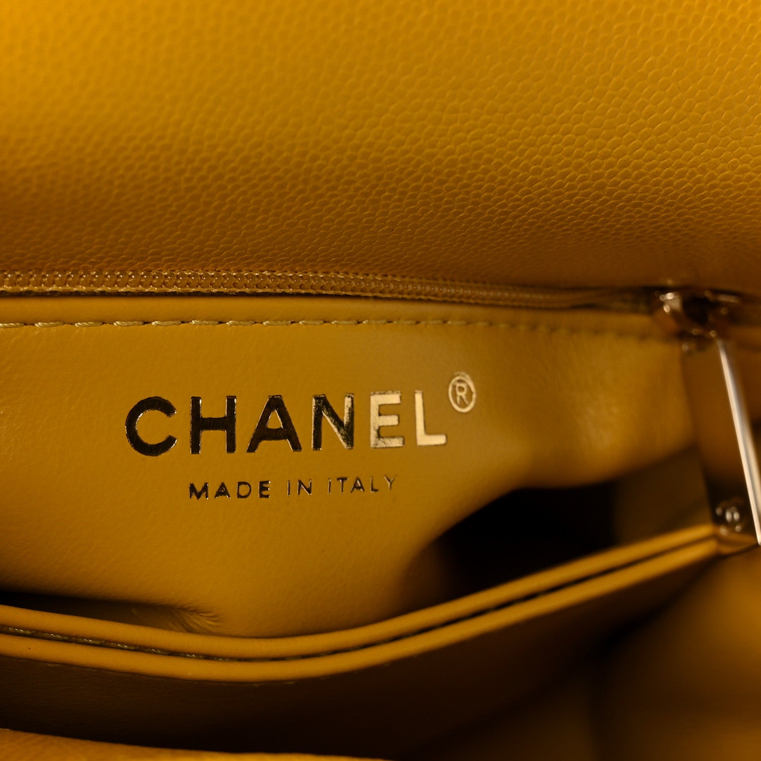 Chanel Caviar Quilted Mini Coco Handle Flap Yellow 7 of 12