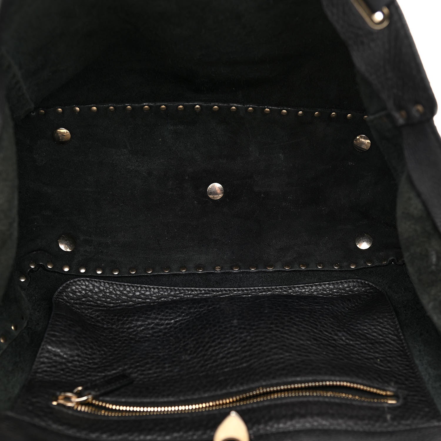 Valentino Garavani Pebbled Calfskin Medium Rockstud Tote Black 5 of 13