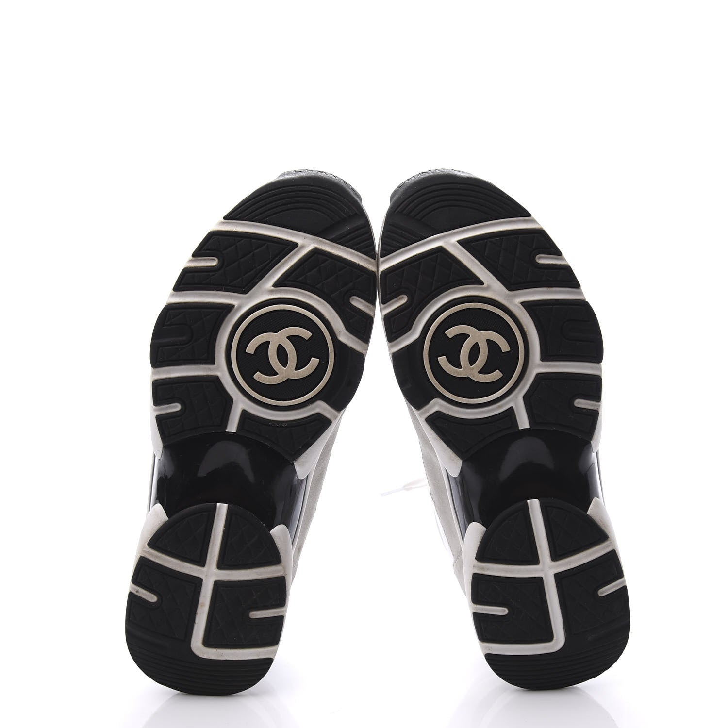 Chanel Calfskin Fabric Sneakers 38 White Silver Fluo Pink 6 of 10