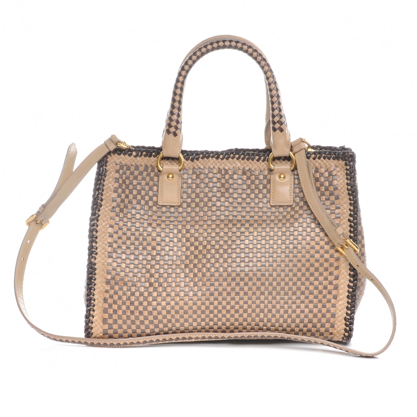 Goatskin Woven Tote Grafite Cera