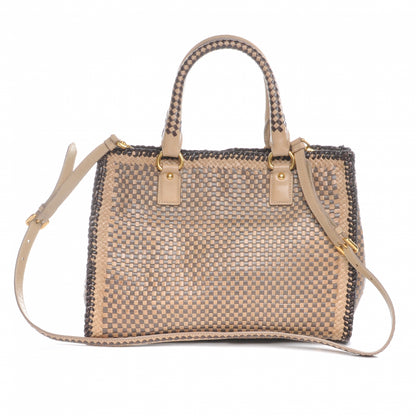 Prada Goatskin Woven Tote Grafite Cera 3 of 9