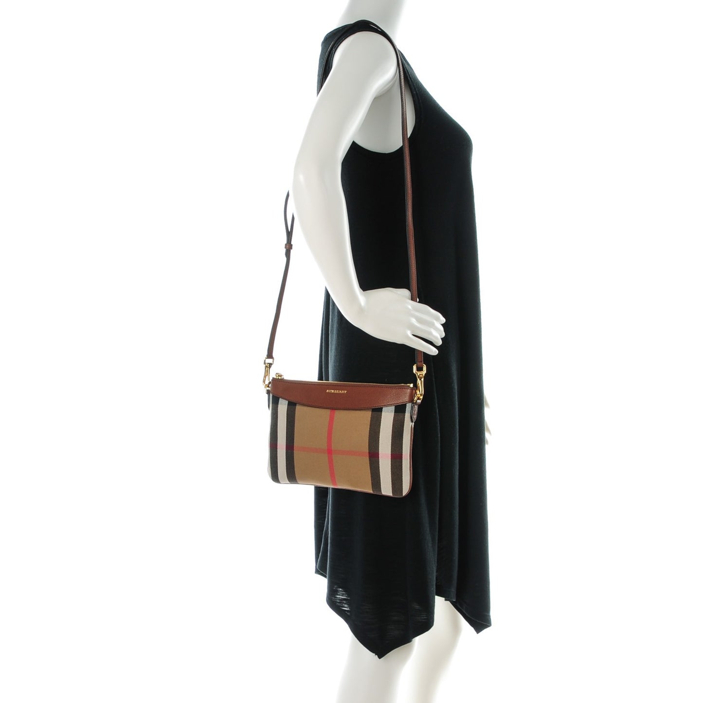 House Check Derby Peyton Crossbody Clutch Bag Tan
