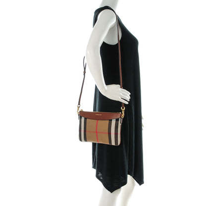 Burberry House Check Derby Peyton Crossbody Clutch Bag Tan 2 of 8