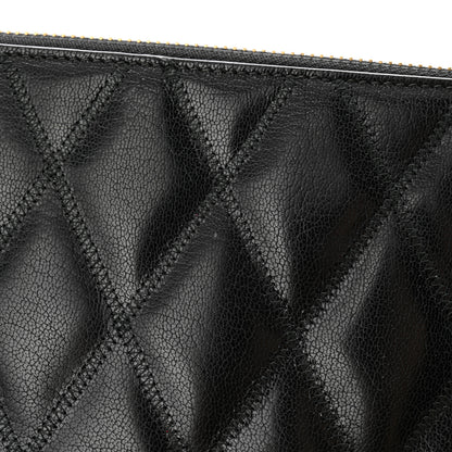 Givenchy Goatskin Diamond Quilted GV3 Medium Pouch Black 9 of 12
