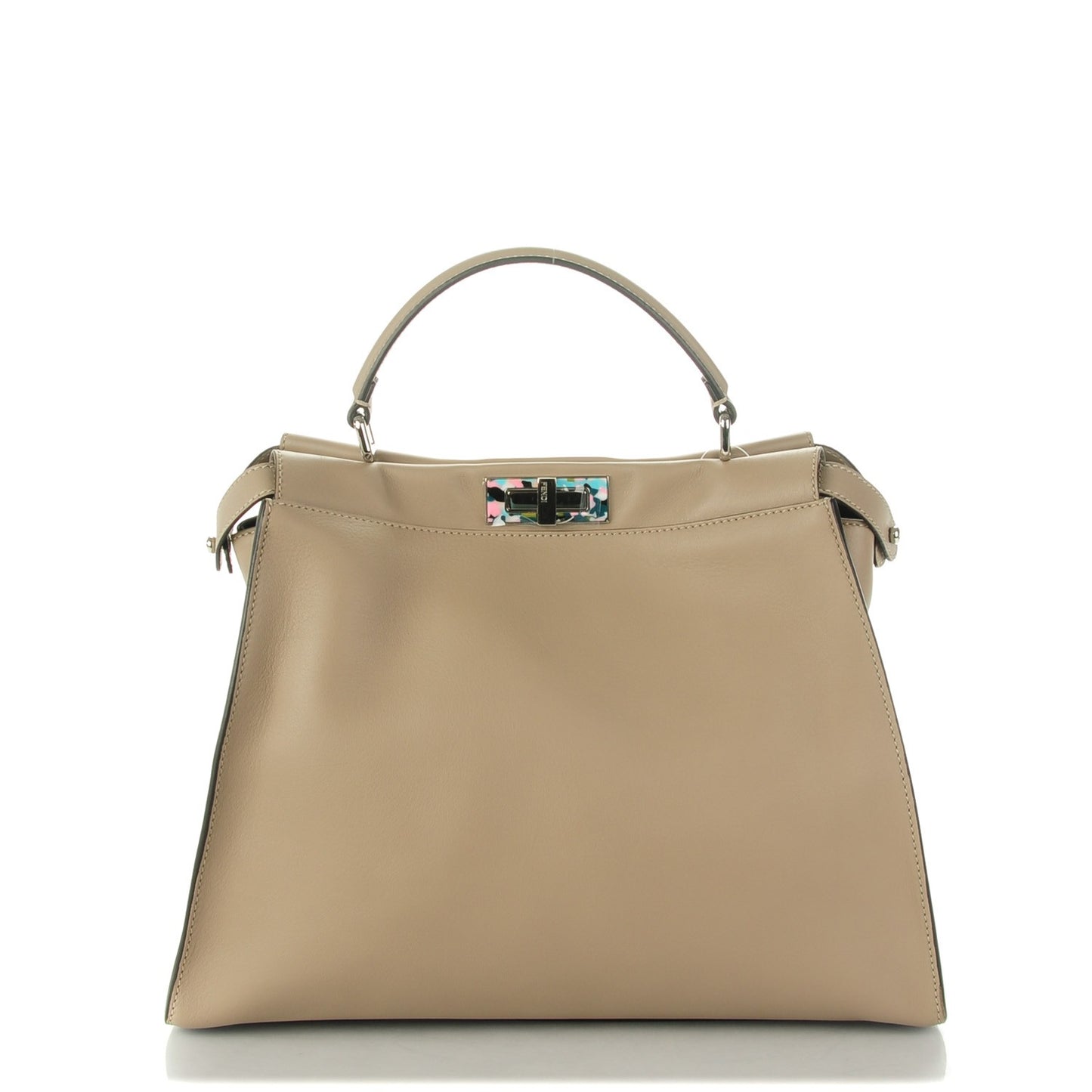 Vitello Seta Plexiglass Granite Large Peekaboo Iconic Satchel Tortora