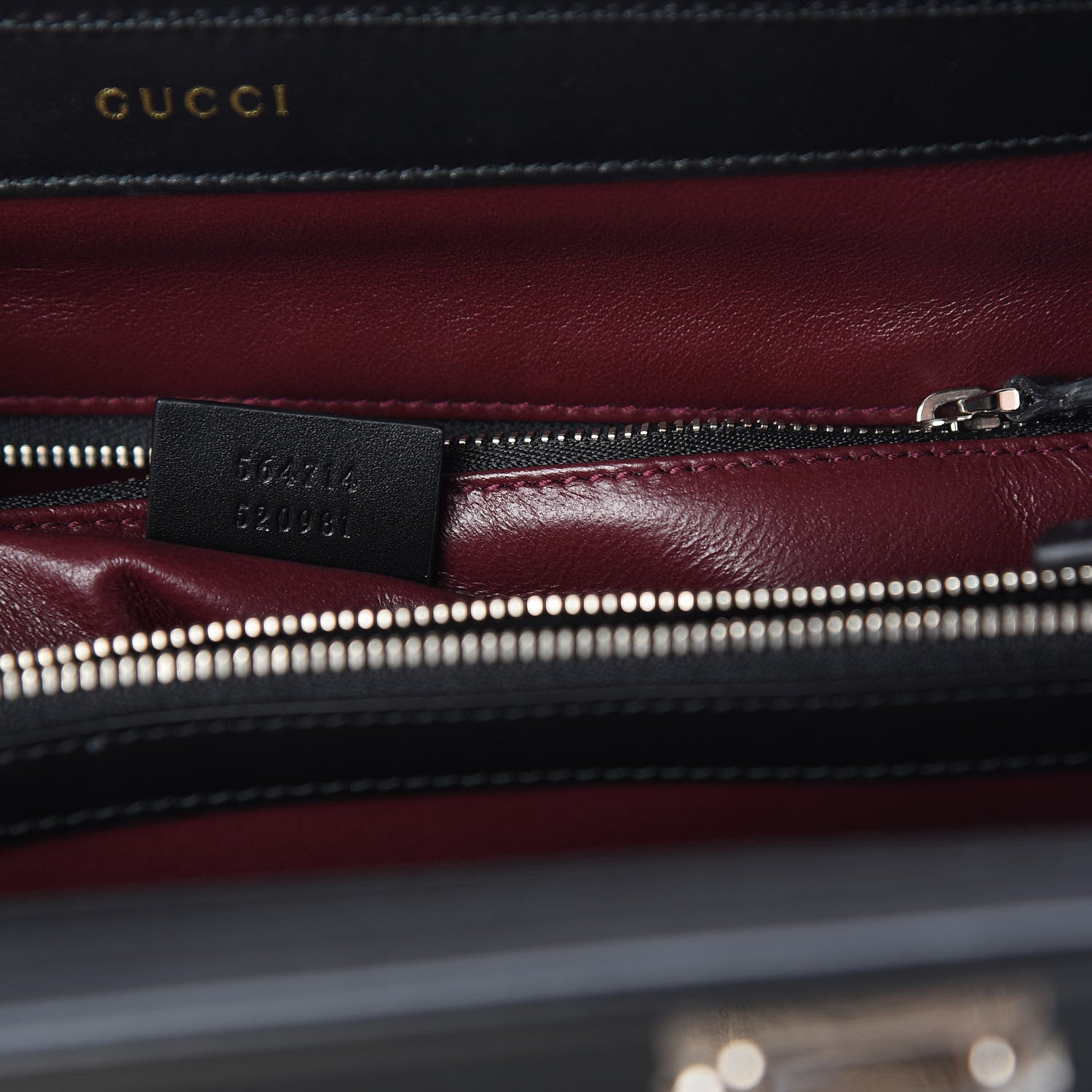 Gucci Smooth Calfskin Diagonal Striped Medium Zumi Top Handle Bag Black Beige 8 of 10