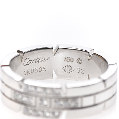 Cartier 18K White Gold Diamond 6mm Tank Francaise Band Ring 52 6 4 of 4