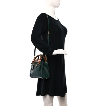 Gucci Textured Dollar Calfskin Mini Diana Tote Bag Vintage Green Pink 2 of 9