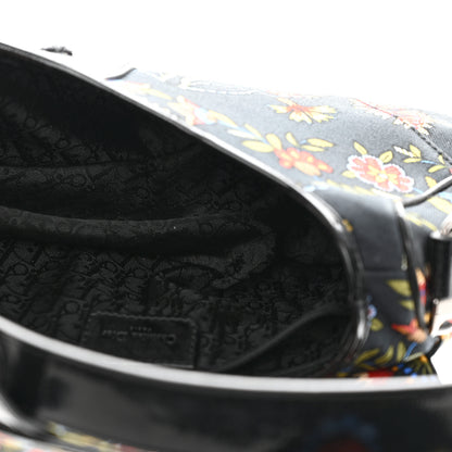 Christian Dior Canvas Floral Saddle Bag Black 5 of 10