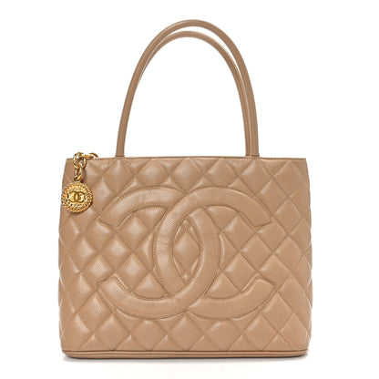 Chanel Caviar Quilted Medallion Tote Beige 1 of 11