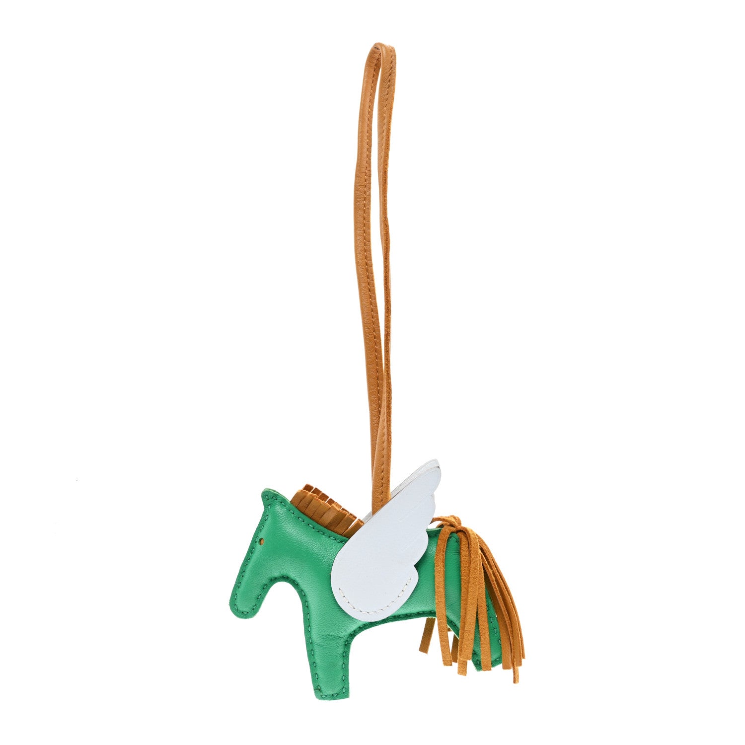 Hermes Milo Lambskin Grigri Rodeo Pegase Horse Bag Charm PM Menthe Sesame Bleu Brume 1 of 4