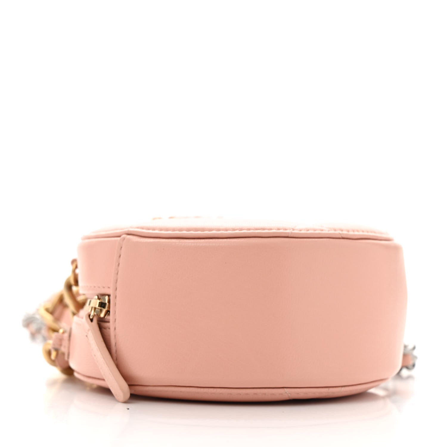 Chanel Lambskin Quilted Chanel 19 Round Clutch With Chain Light Pink 4 of 12