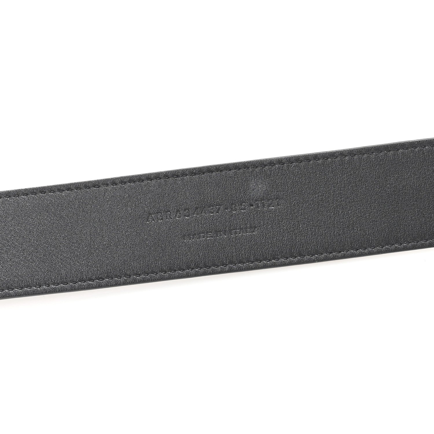 Saint Laurent Calfskin Crocodile Embossed Monogram Square Buckle Belt 85 34 Black 3 of 5