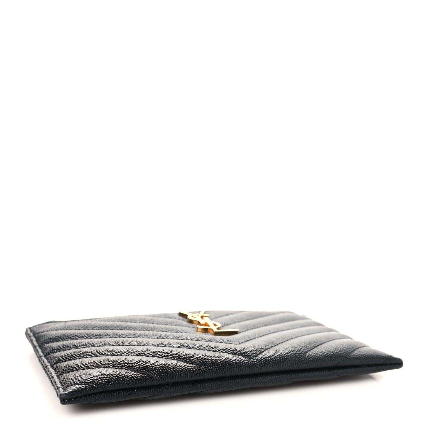 Grain De Poudre Chevron Monogram Bill Pouch Black
