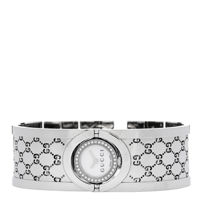 Gucci Stainless Steel Diamond Bezel Mother of Pearl 23mm Twirl Quartz Watch 2 of 5