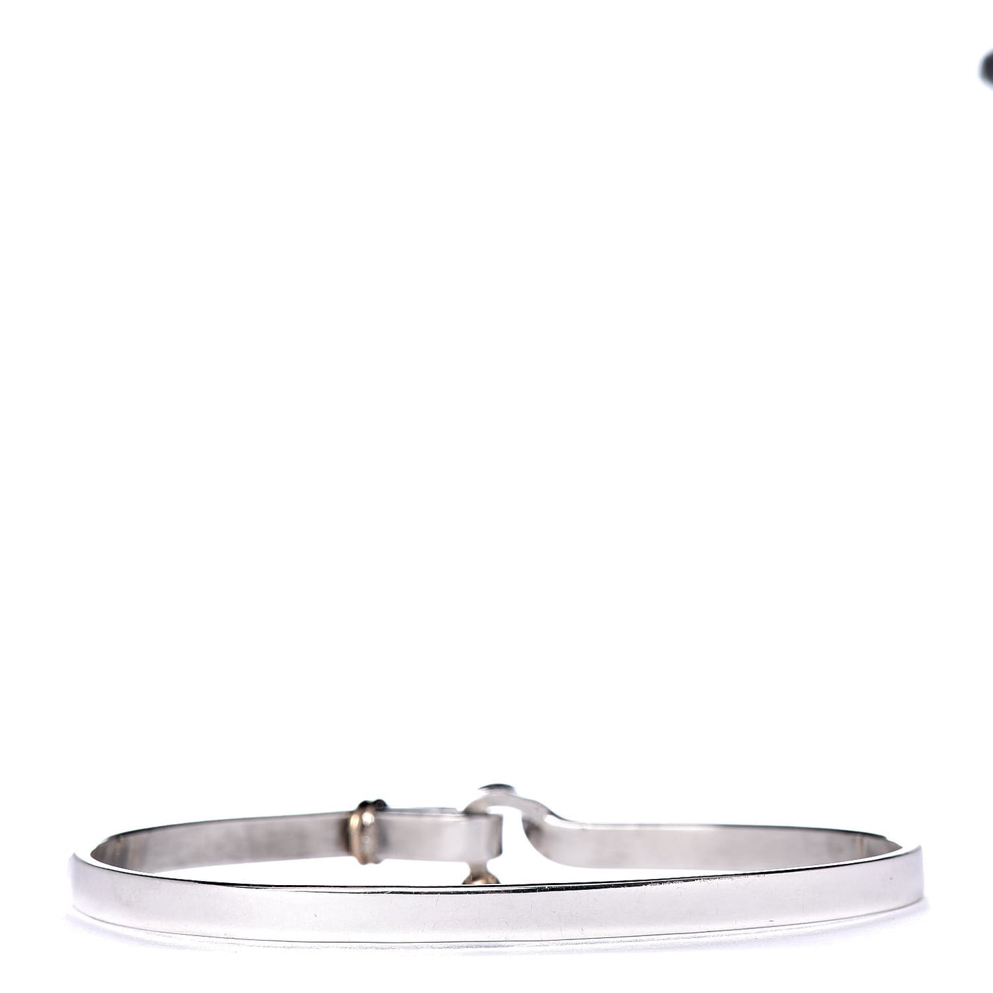 Sterling Silver 18K Yellow Gold Hook Eye Bangle Bracelet