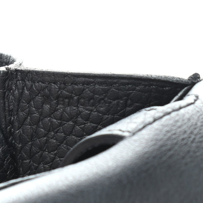 Hermes Taurillon Clemence Halzan 31 GM Black 8 of 14