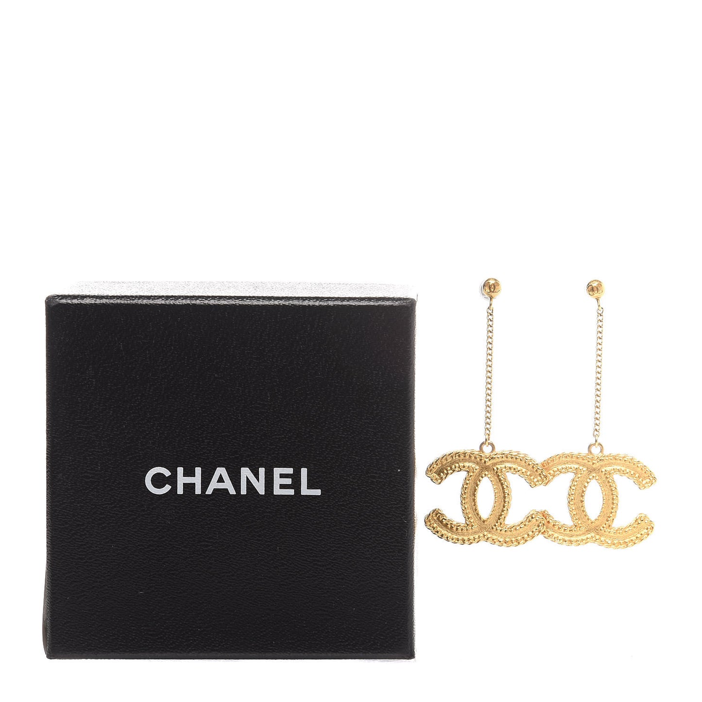 CC Drop Earrings Matte Gold