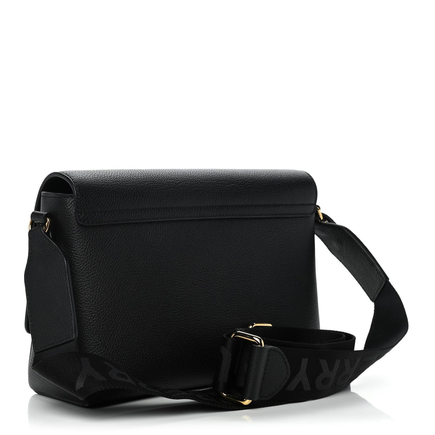 Grainy Calfskin Vintage Check Note Crossbody Bag Black