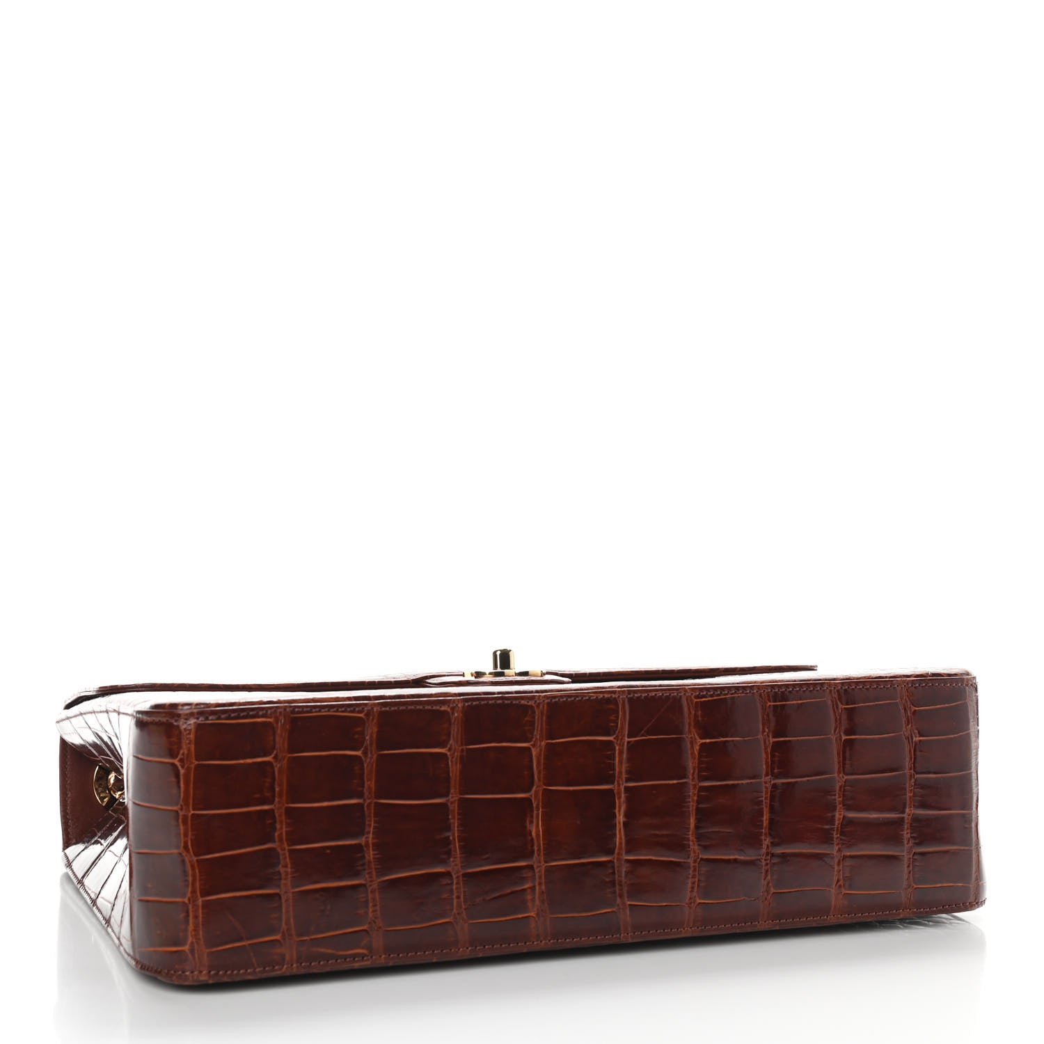 Chanel Alligator Jumbo Single Flap Dark Brown 4 of 9
