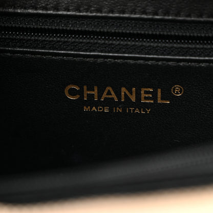 Chanel Caviar Quilted Medium CC Filigree Vanity Case Beige Black 6 of 11