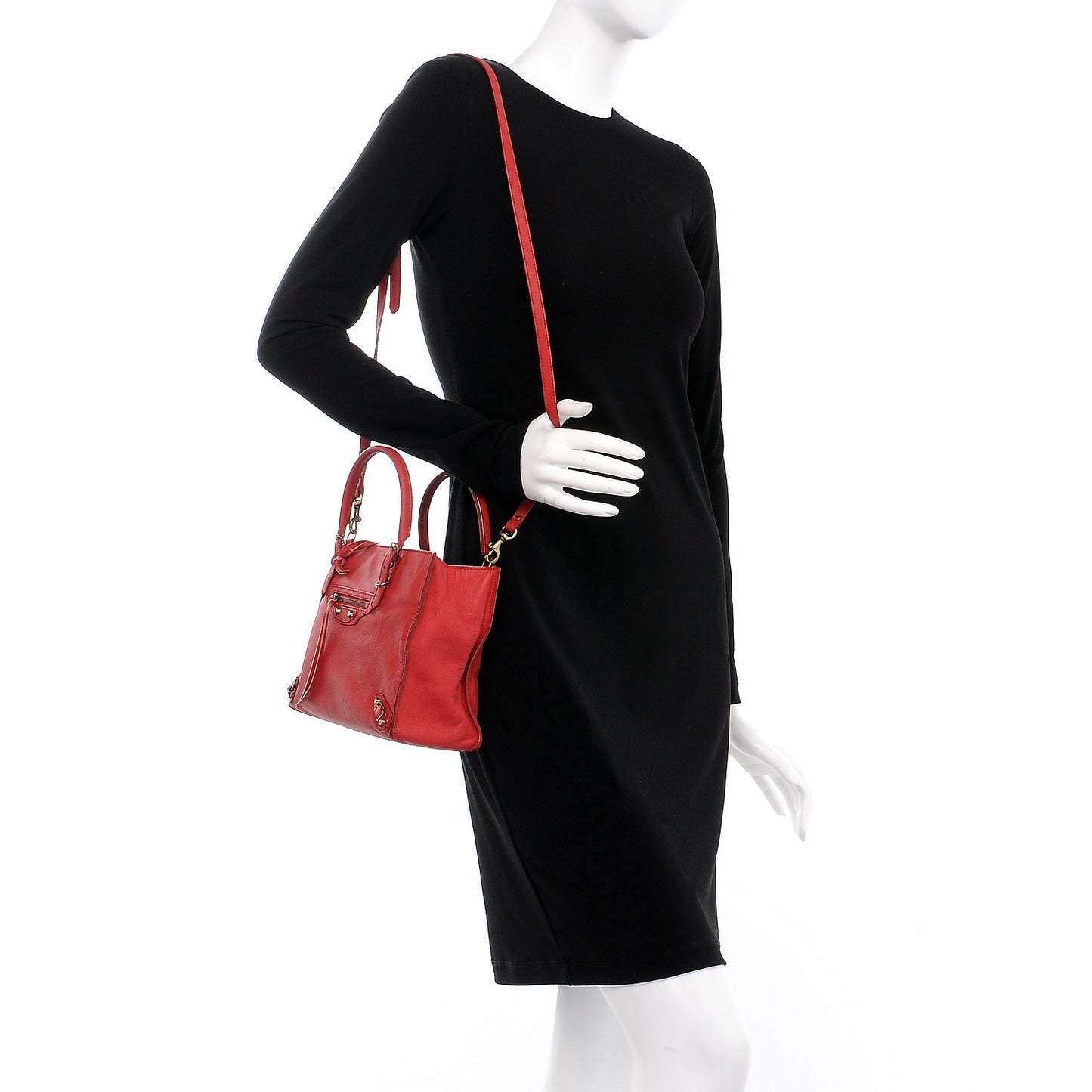 Veau Souple Papier Mini A4 Tote Rouge