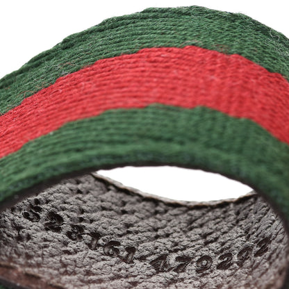 Gucci Nylon Textured Dollar Calfskin Web Ophidia Key Ring Green Red New Acero 4 of 7