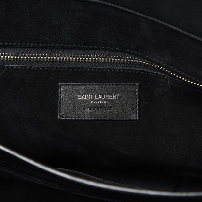 Saint Laurent Calfskin Fringe Medium Trois Clous Tote Black 7 of 12