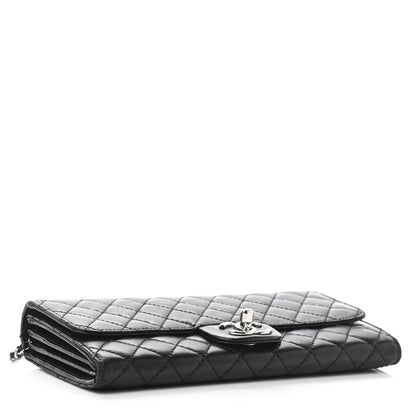 Chanel Lambskin Quilted Chain Clutch Flap Black 3 of 8