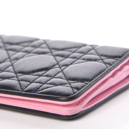 Christian Dior Lambskin Cannage Rendezvous Wallet Black 10 of 12