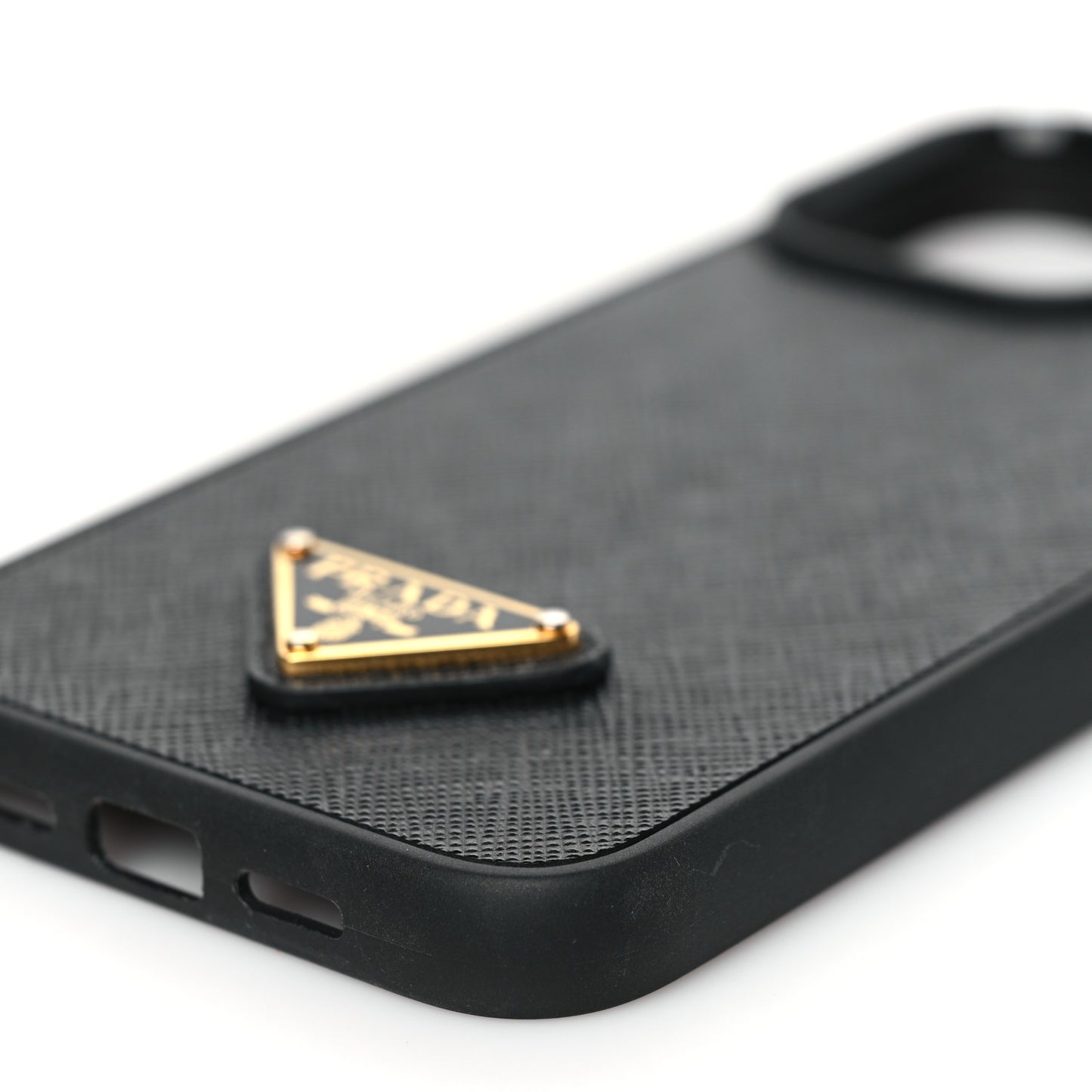 Saffiano iPhone 15 Pro Max Case Black